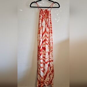 Young Fabulous & Broke Orange White Tie-Dye Maxi Dress-S-New
